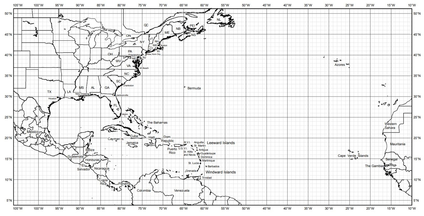 Printable Hurricane Tracking Map For Students