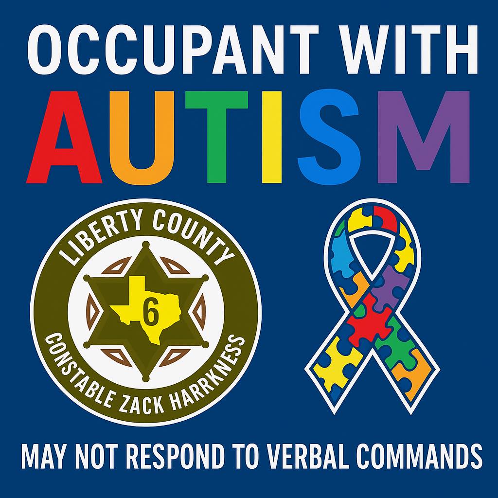 Autistic Occupant Sticker Pct. 6 Constable's Office launches 'Occupant with Autism' stickers ...